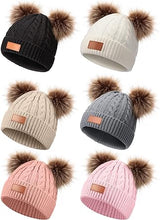 Load image into Gallery viewer, Children&#39;s Double Pom Pom Beanie
