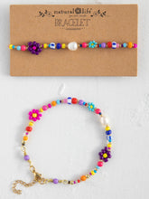 Load image into Gallery viewer, Boho Beaded Daisy &amp; Pearl Bracelet
