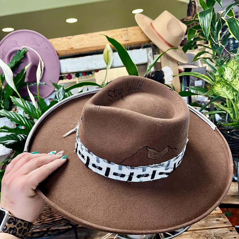 Hand-Burned Design Cowboy Hats