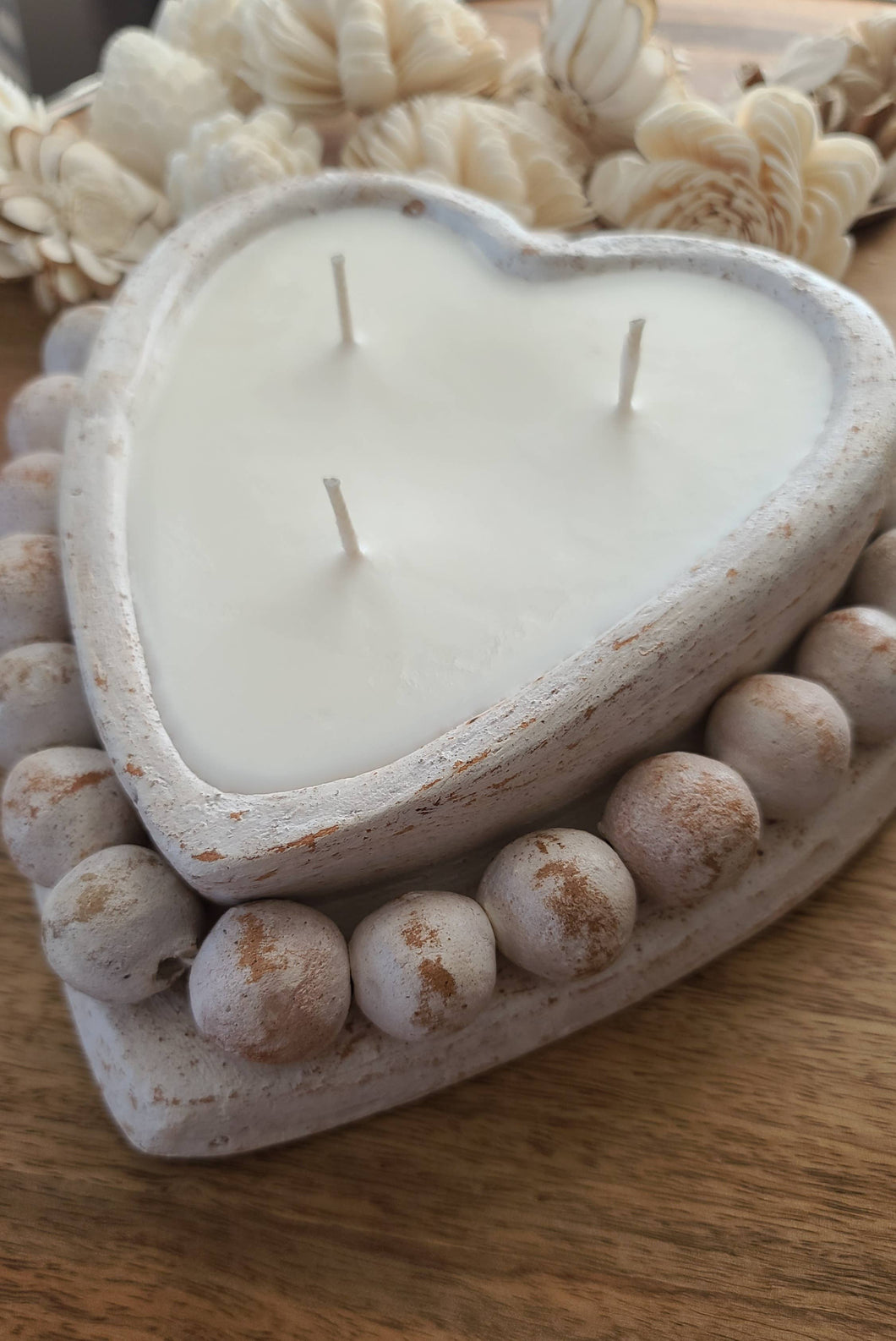 Beaded Heart Candle
